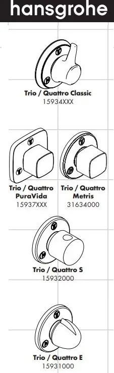 hansgrohe PURAVIDA Trio Quattro Valves Instruction Manual
