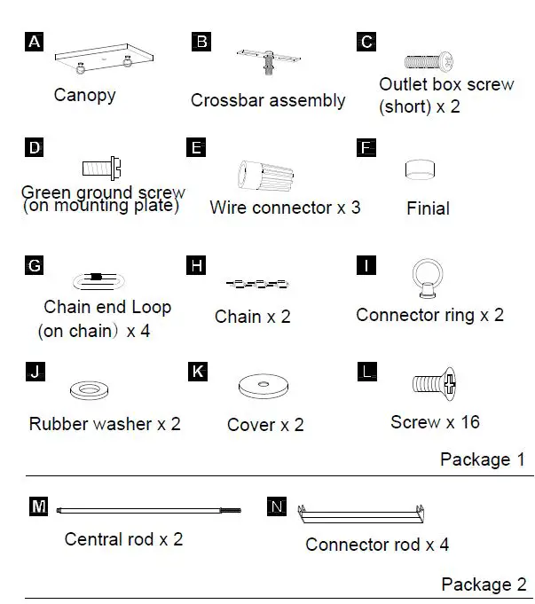 ACROMA-6306BG-6-Light-Kitchen-Island-Rectangle-Modern-Chandelier-FIG-3