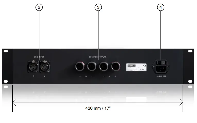 amphion Amp700 Stereo Amplifier - Back panel