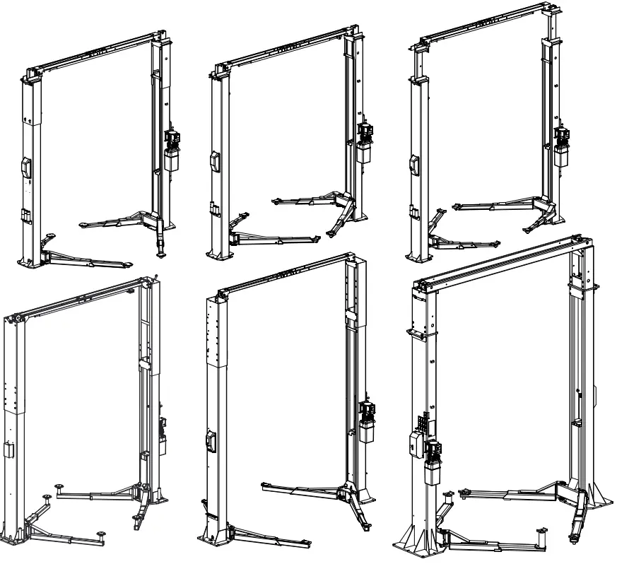 Forward Lift 2HP Single Phase 10,000 lbs. 2 Post Lift - Fig