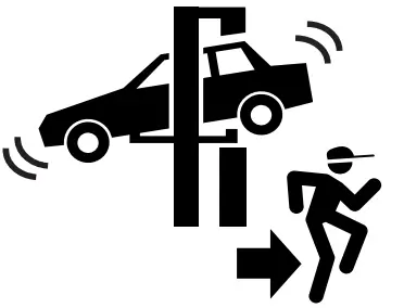 Forward Lift 2HP Single Phase 10,000 lbs. 2 Post Lift - danger