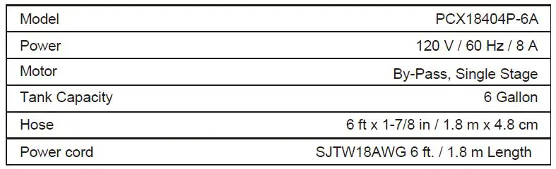 PORTER CABLE PCX18404P-6A Wet-Dry Shop Vacuum Owner's Manual-fig-1