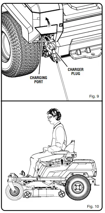 RYOBI Tools RYRM8003 Electric Zero Turn Mower - charged