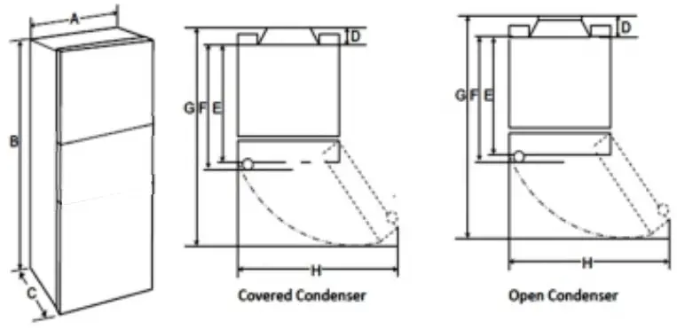 LG GN B512PQGB Refrigerator - Dimension