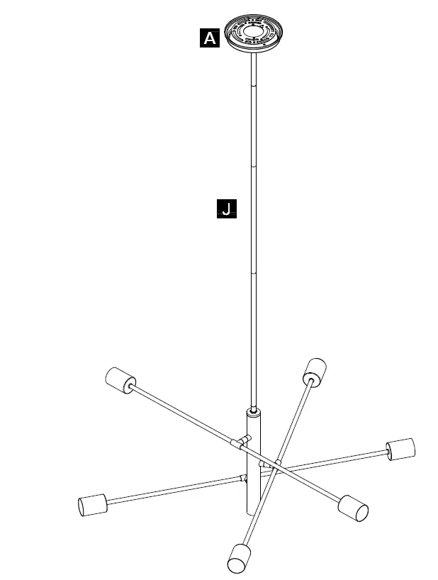 ACROMA-8506AZ-6-Light-Modern-Sputnik-Chandelier-FIG-2