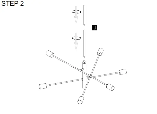 ACROMA-8506AZ-6-Light-Modern-Sputnik-Chandelier-FIG-5