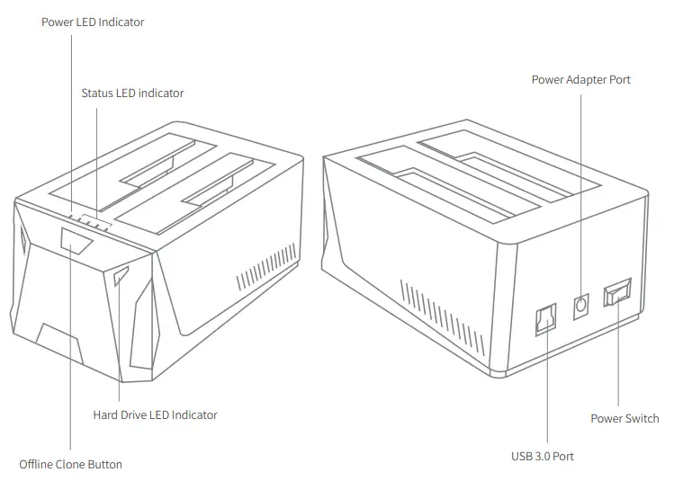 inateck FD2005 USB3 0 Dual SATA HDD Docking Station with Offline Clone - Overview