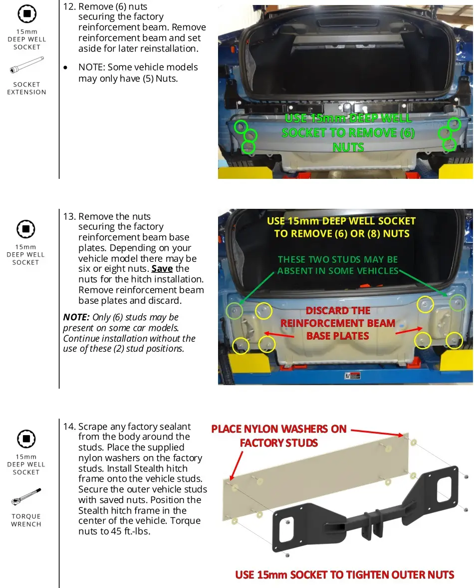 STEALTH HITCHES SHR09001 Rack Receiver Kit Box for Tesla Model 3 Hitch - GAIN ACCESS TO MOUNTING AREA