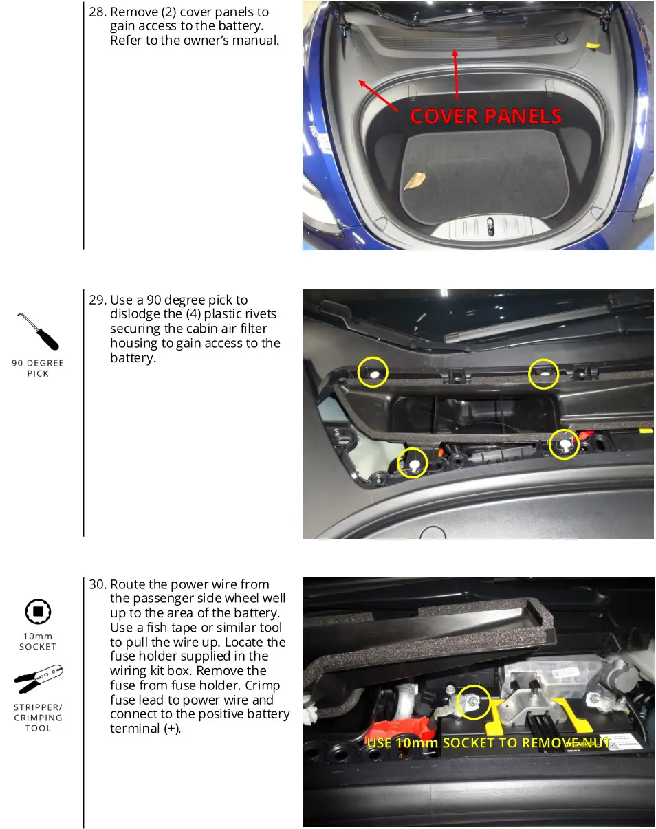 STEALTH HITCHES SHR09001 Rack Receiver Kit Box for Tesla Model 3 Hitch - INSTALL PASSIVE WIRING KIT 5