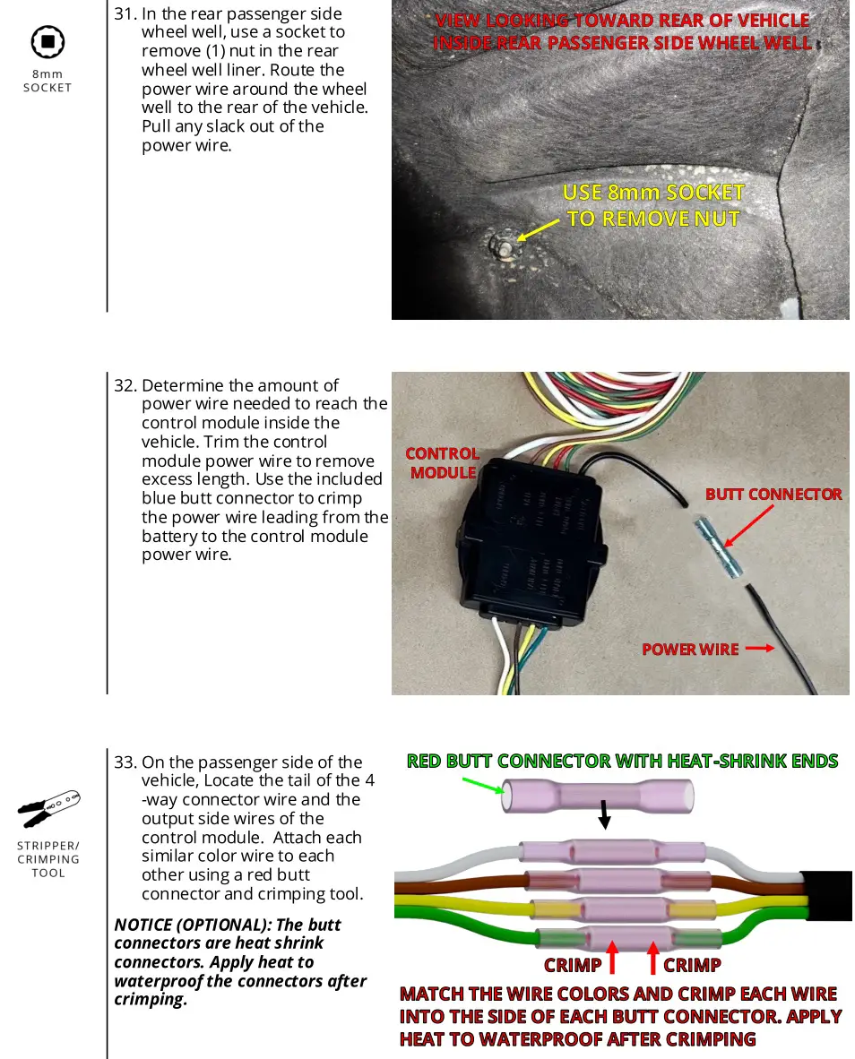 STEALTH HITCHES SHR09001 Rack Receiver Kit Box for Tesla Model 3 Hitch - INSTALL PASSIVE WIRING KIT 6