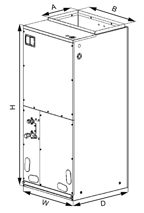 AC PRO AUD24AH2 A1-D U Air Conditioners Air Handlers - dimension