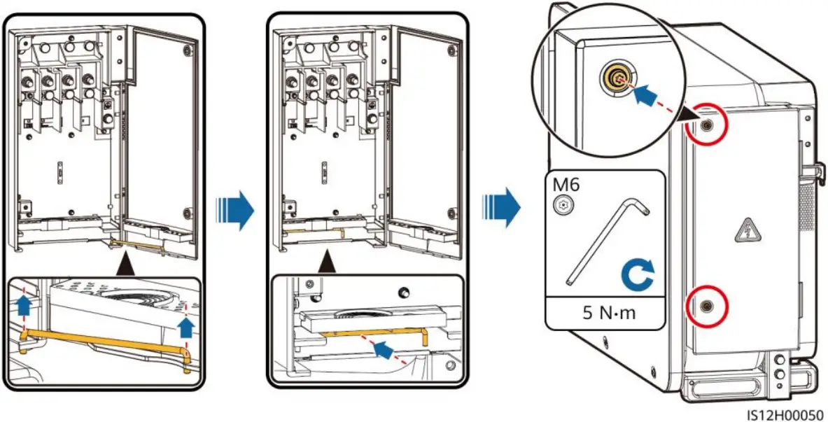 HUAWEI 100KTL-M2 - Closing the Maintenance Compartment Door