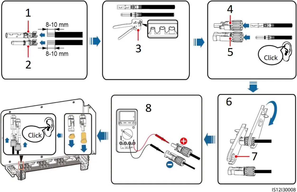 HUAWEI 100KTL-M2 - Installing DC Input Power Cables 1