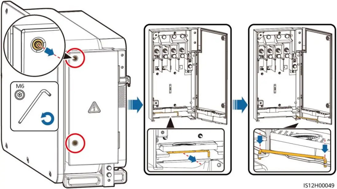 HUAWEI 100KTL-M2 - Opening the Maintenance Compartment Door 1
