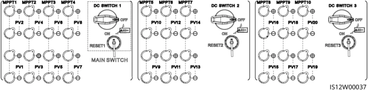 HUAWEI 100KTL-M2 - Selecting DC Input Terminals