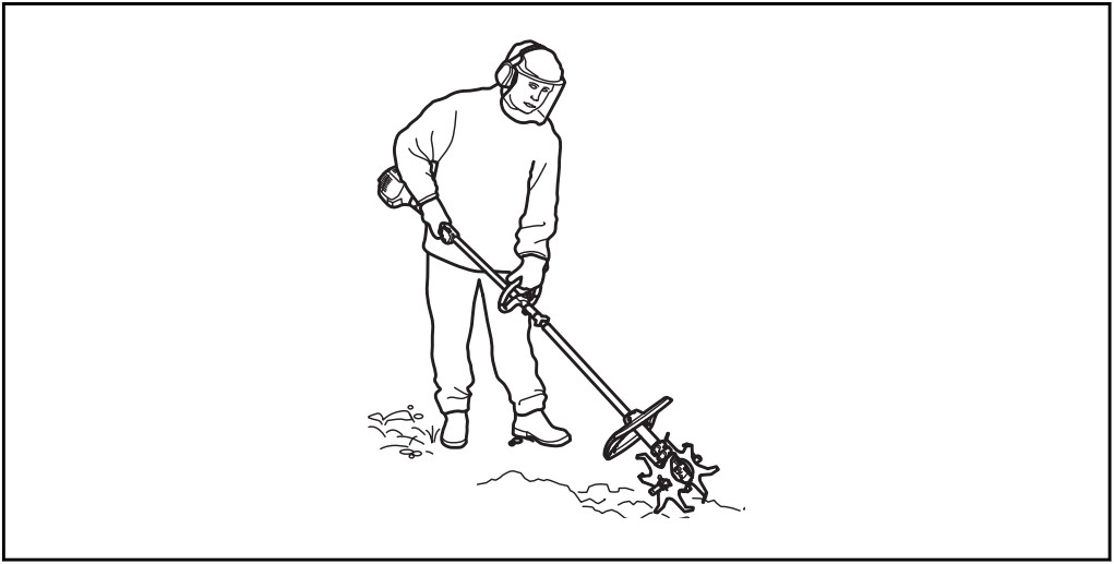 Husqvarna CA230 String Trimmer Cultivator Attachment - Safety 1