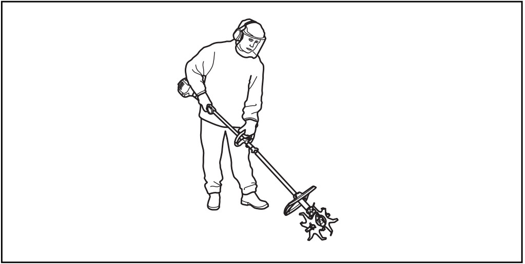 Husqvarna CA230 String Trimmer Cultivator Attachment - Safety 2