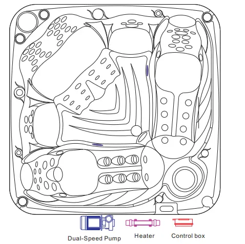 Home Depot WS-598D 6 Person 89 Jet Double Lounger Hot Tub - Heater