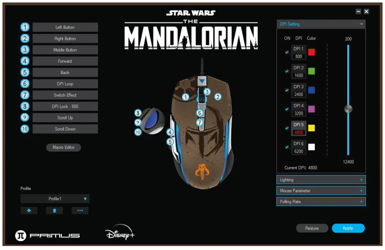 PRIMUS PMO-S202ML Star Wars the Mandalorian Mouse - webpage