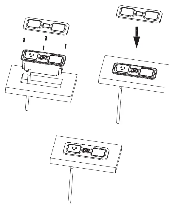 BRANDSTAND cubiemod Flush Mount Power Grommet - Front Mount