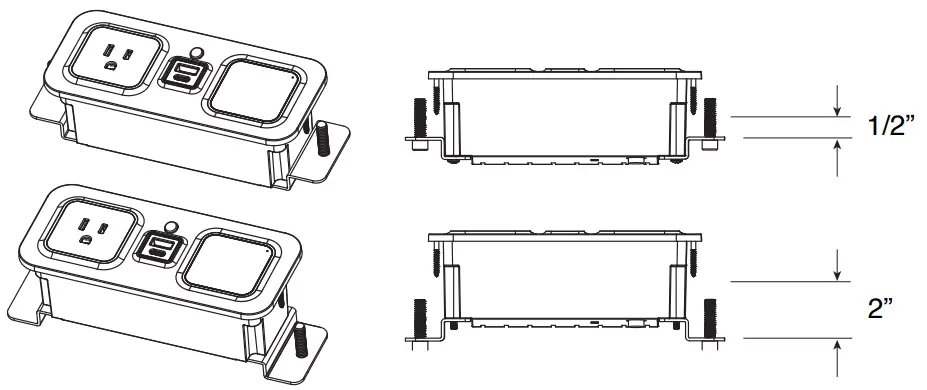 BRANDSTAND cubiemod Flush Mount Power Grommet - Supplied bracket