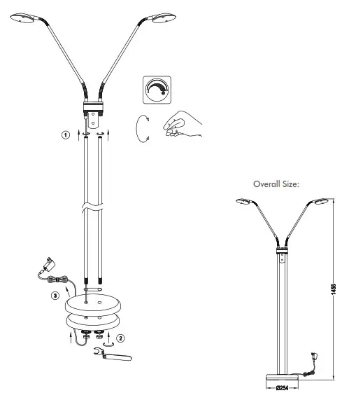 QAZQA 93834 Eva FL 2 Bronze Floor Lamp