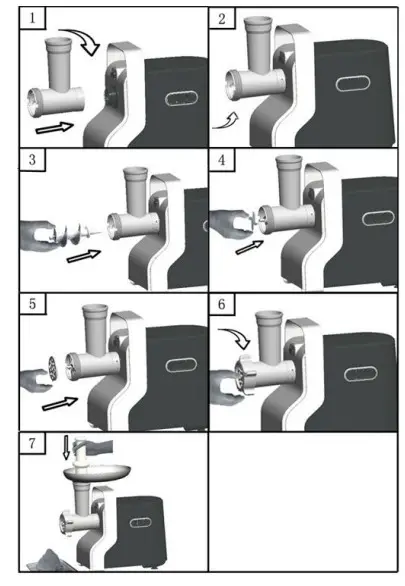 Steba MG 1400 Electronic Meat Grinder - Assembly
