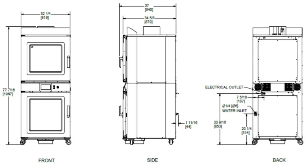 NU VU QB 4 Electric Convection Proofer Oven - DRAWINGS 1