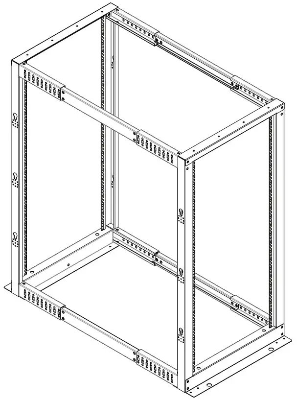 rocstor SolidRack Adjustable 4 Post Open Frame Server Rack -
