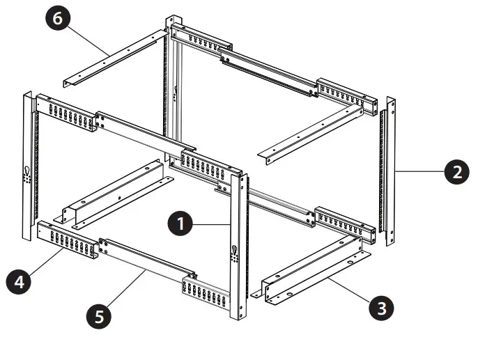 rocstor SolidRack Adjustable 4 Post Open Frame Server Rack - Cabinet
