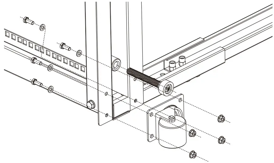 rocstor SolidRack Adjustable 4 Post Open Frame Server Rack - tighten the screws