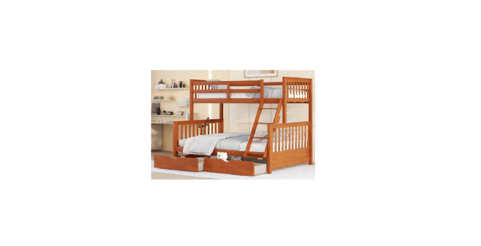 Modernluxe Wf294568 Twin Over Full Wood Bunk Bed Instruction Manual