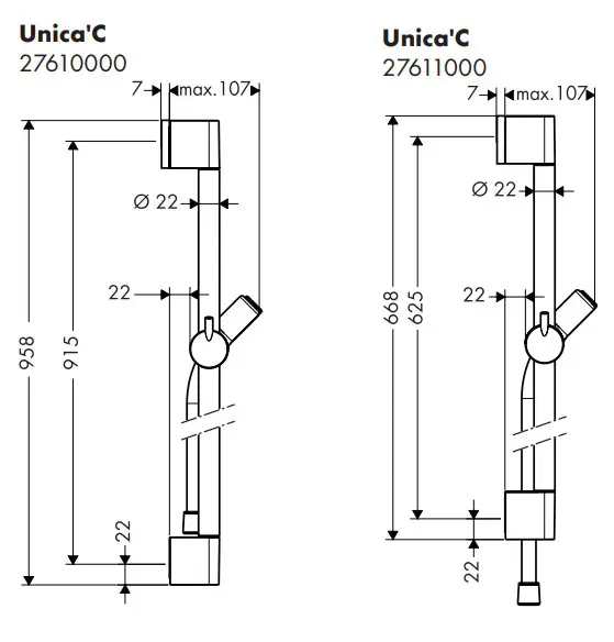 Hansgrohe 27774000 Unica'C Shower Set - fig 3