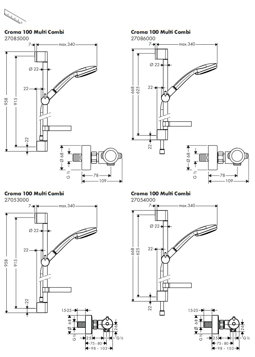 Hansgrohe 27774000 Unica'C Shower Set - fig 5
