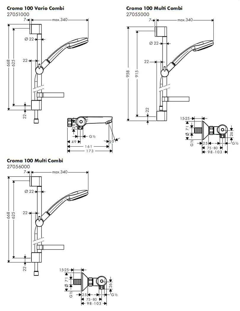 Hansgrohe 27774000 Unica'C Shower Set - fig 6