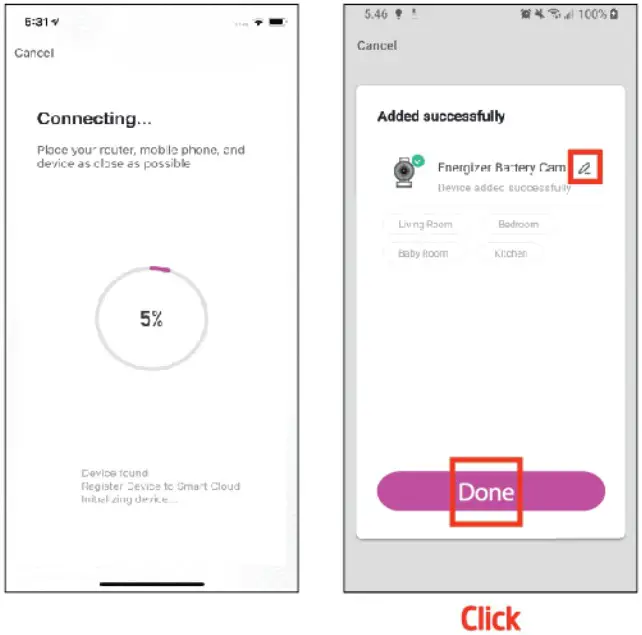 Energizer EIX11005 Smart WiFi Foldable Privacy Indoor Camera - CONNECT THE DEVICE 11