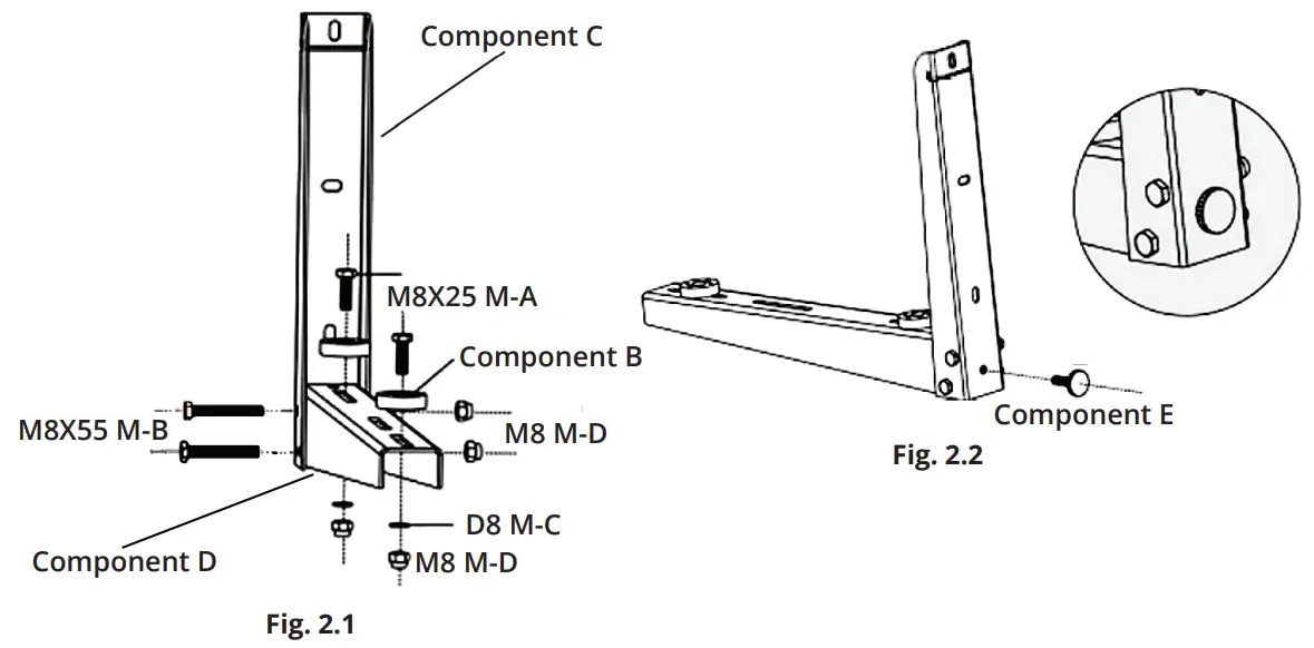 MRCOOL MB176 Condenser Wall Mounting Kit - Component C