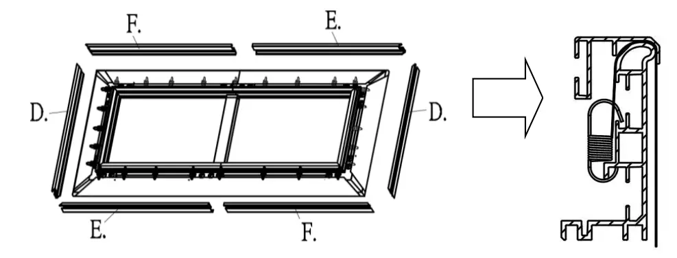 EPV Dark Star UST 2 eFinity EDGE FREE Ceiling Ambient Light Rejecting Fixed Frame Screen - Frame Assembly 10