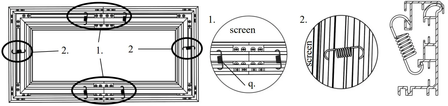 EPV Dark Star UST 2 eFinity EDGE FREE Ceiling Ambient Light Rejecting Fixed Frame Screen - Frame Assembly 13