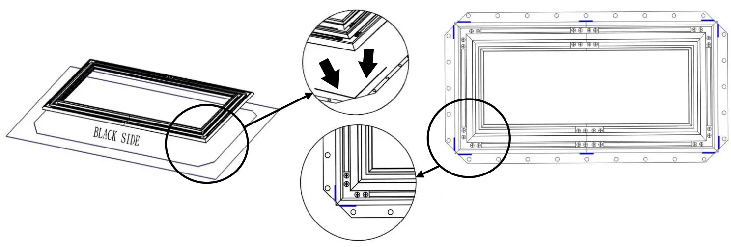 EPV Dark Star UST 2 eFinity EDGE FREE Ceiling Ambient Light Rejecting Fixed Frame Screen - Frame Assembly 5