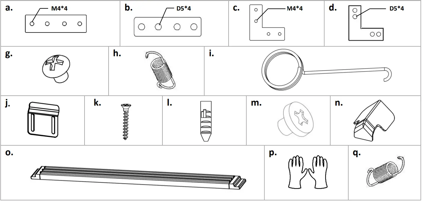 EPV Dark Star UST 2 eFinity EDGE FREE Ceiling Ambient Light Rejecting Fixed Frame Screen - Hardware Parts List