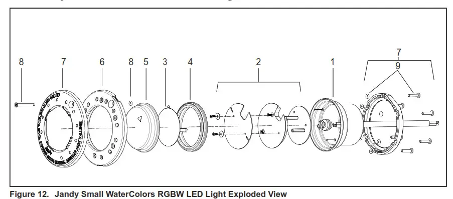 Jandy H0596700 WaterColors RGBW LED Underwater Large and Small Light - fig10