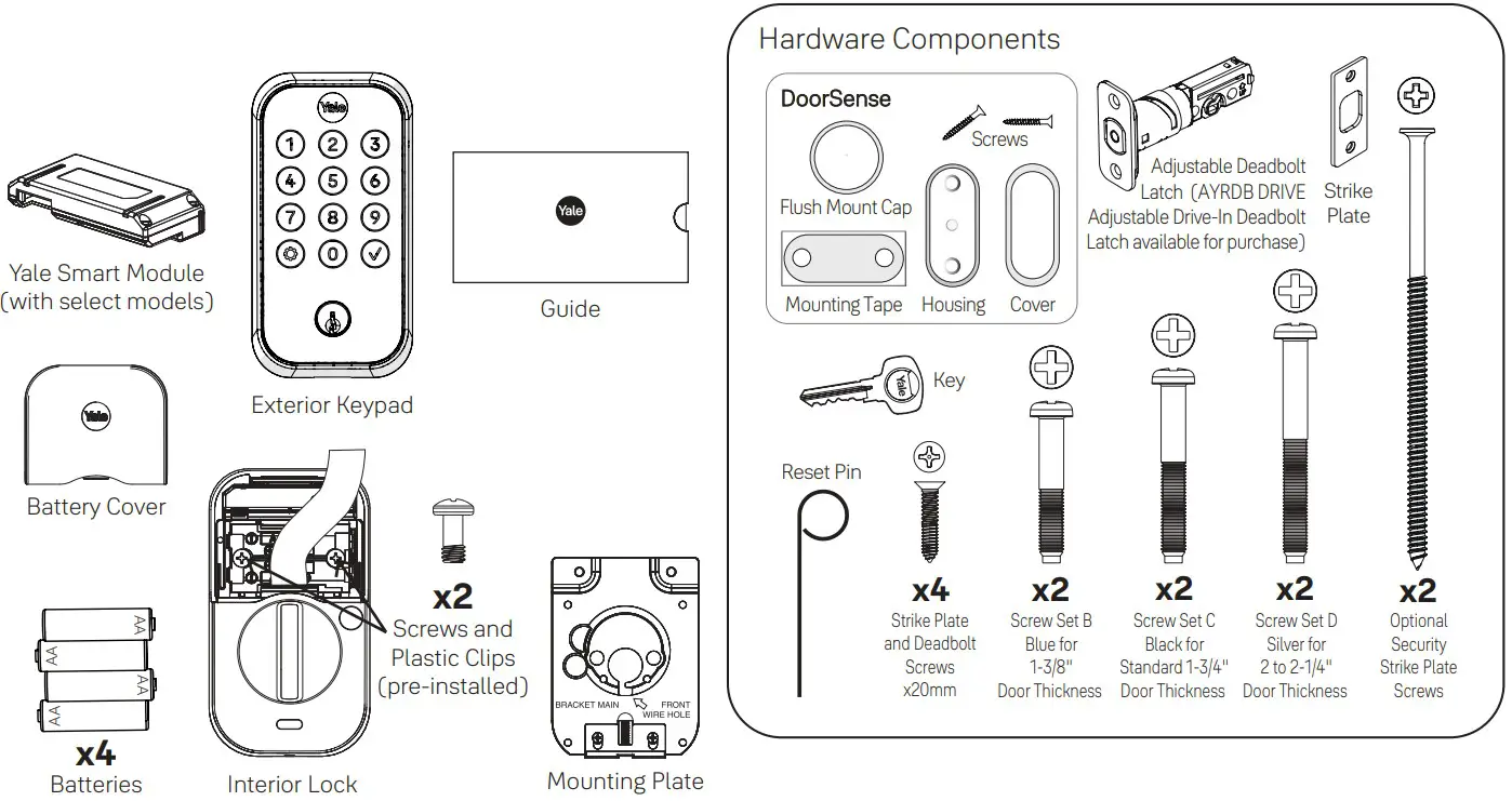 Yale YRD410 BLE 0BP Assure Lock 2 Keyed Deadbolt - fig