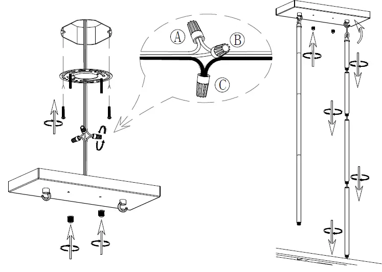 YOUKAIN-HDLP-10015AS-5-Light-Antique-Silver-Hanging-Chandelier-FIG 6