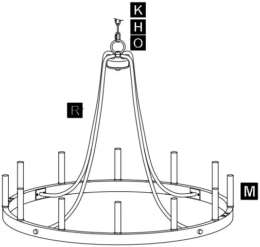 ACROMA 3912DRAZ 12 Lights 34In Wagon Wheel Modern Chandelier Driftwood - ASSEMBLY