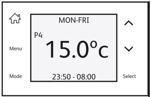 ESi Controls ESRTP4TOUCH Programmable Room Thermostat - Heating Schedule 3