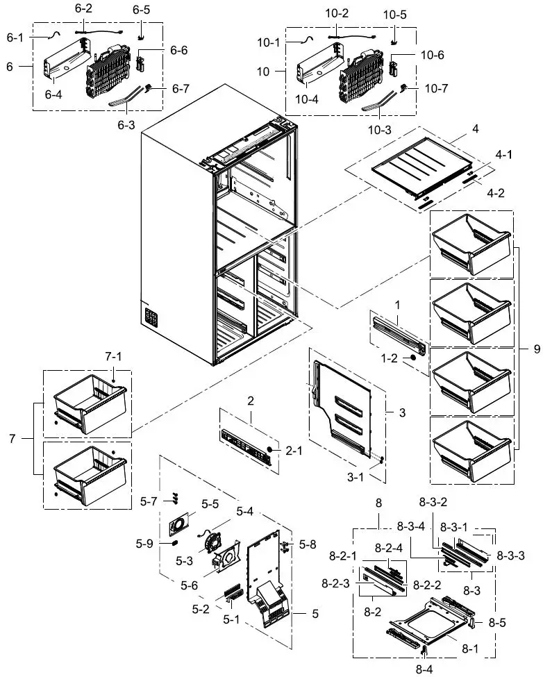 SAMSUNG-SRL445DLS-Bottom-Mount-Refrigerator-fig 1