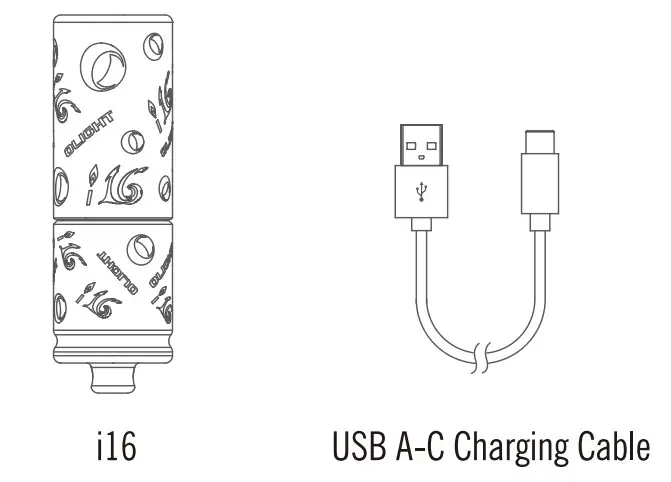 OLIGHT i16 LED Keychain Flashlight - box