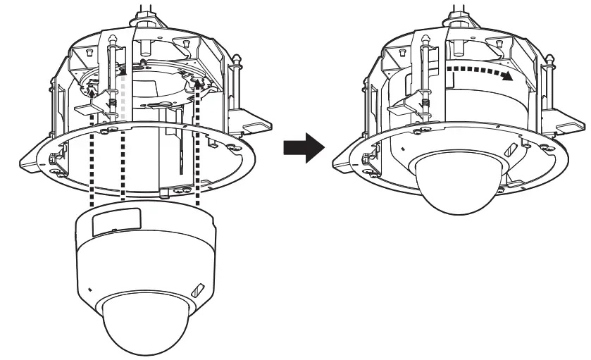 i PRO WV QEM501 Ceiling Mount Bracket - Camera mounting method