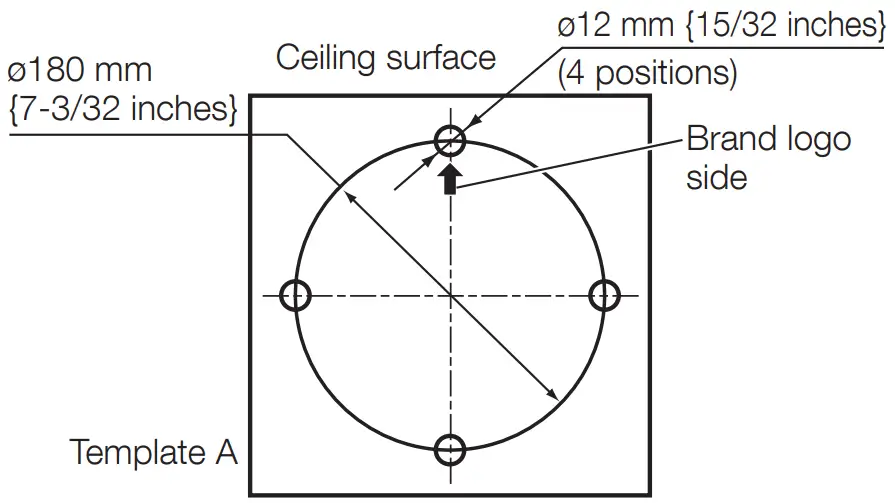 i PRO WV QEM501 Ceiling Mount Bracket - Template